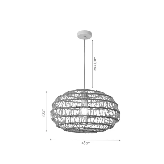 InLight Κρεμαστό Φωτιστικό από σχοινί 1xE27 D:45cm (4041-B) 3