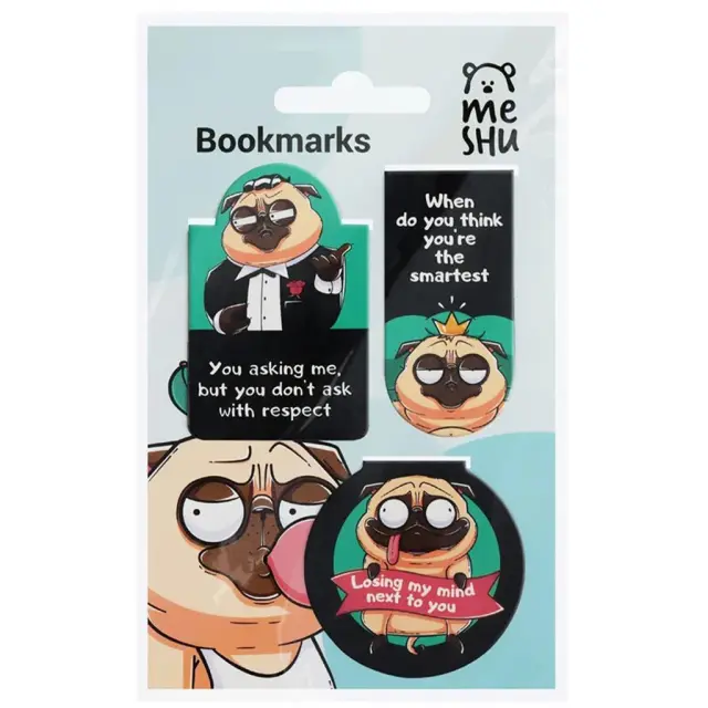 Meshu Μαγνητικοί Σελιδοδείκτες Funny Pug 3τμχ/ 342177 (MESHU)