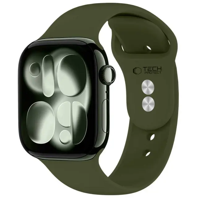 Tech-protect Silicone Apple Watch 8 / 9 / 10 / 11 / 12 / Se / Ultra (44 / 45 / 46 / 49 Mm) Olive Green