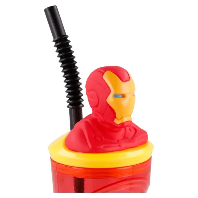 Πλαστικό ποτήρι 3D 360 ml με καλαμάκι AVENGERS COMIC HEROES IRON MAN-57778 2
