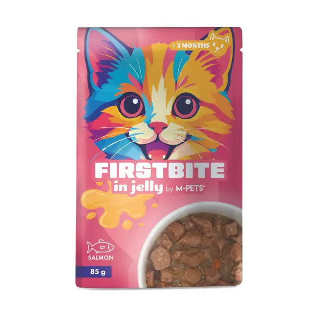 M-PETS FirstBites Σολομός 85gr Υγρή Τροφή Γάτας