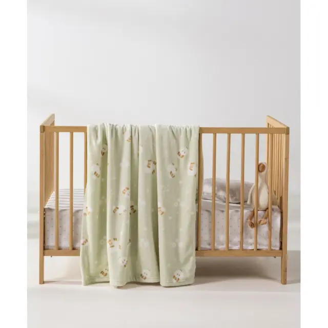 Κουβέρτα Fleece Κούνιας Kentia Benzi Green-White-Brown 100x140
