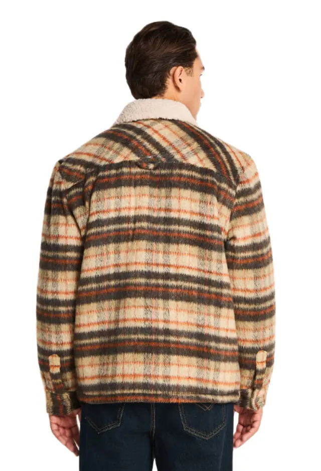 Funky Buddha ανδρικό καρό μπουφάν με επένδυση sherpa FBM014-070-01-1 2