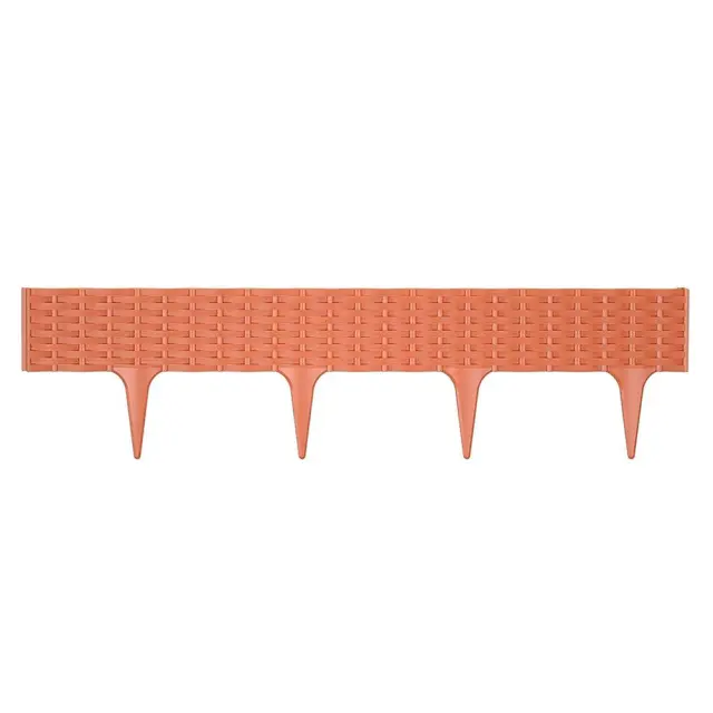 Prosperplast IBRA-R624 Φράκτης κήπου πλαστικός Garden Border (5τμχ) 3,90m ×18,5Υcm Τερακότα /103757