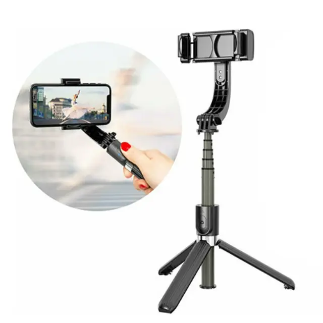 L08 Selfie Stick Τρίποδο Κινητού με Bluetooth Μαύρο
