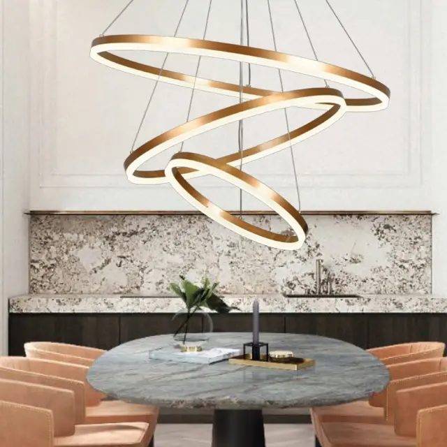 Inlight Κρεμαστό φωτιστικό LED 100W 3CCT (by switch on base) D:60cm (6095-A-Golden) 3