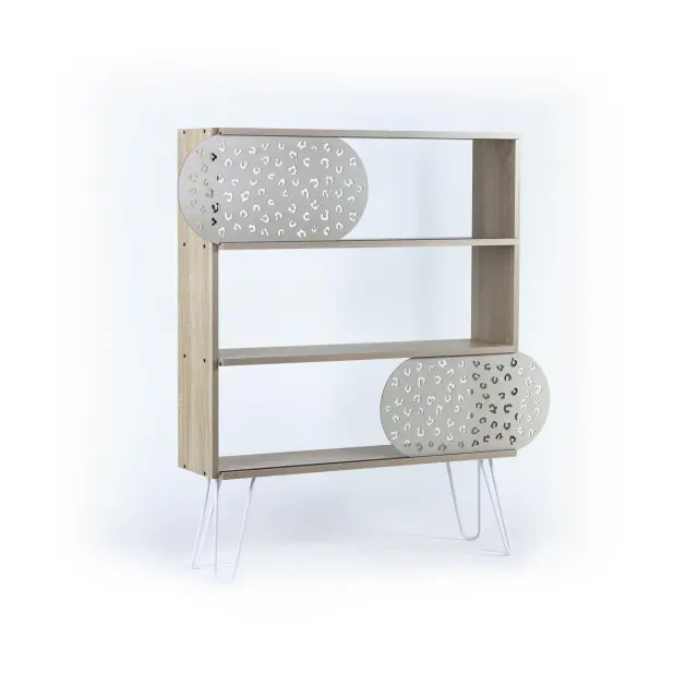 Βιβλιοθήκη ILLIA No 3 Δρυς/Λευκό 94x25x117cm
