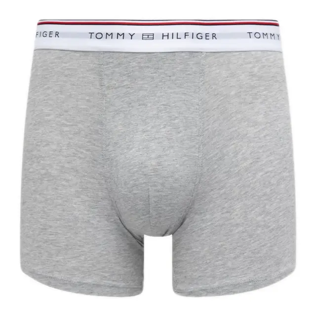 Tommy Hilfiger Ανδρικό Boxer Global Stripe Logo Waistband Trunks - Τριπλό Πακέτο, Χρώμα Λευκό-Ανοιχτό Γκρι-Μαύρο 3