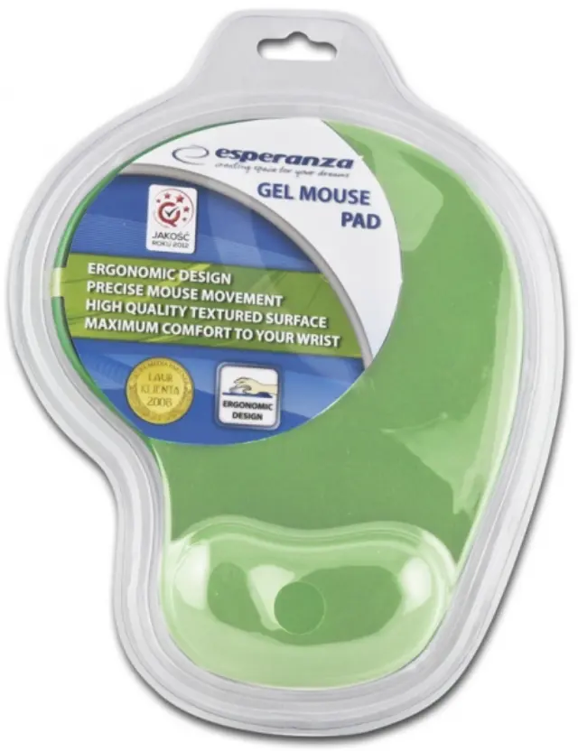 Esperanza Gel Mouse Pad 230mm με Στήριγμα καρπού Πράσινο (EA137G) (ESPEA137G)
