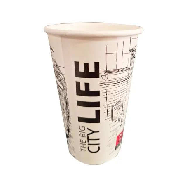 Χάρτινα ποτήρια CITY LIFE 12oz 300ml ΖΕΣΤΟΥ-ΚΡΥΟΥ - 50 τεμάχια 2