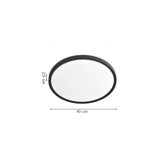 Inlight Πλαφονιέρα οροφής LED 32W 3CCT (by switch on base) σε λευκή απόχρωση D:40x2,5cm (42036-C-White) 2