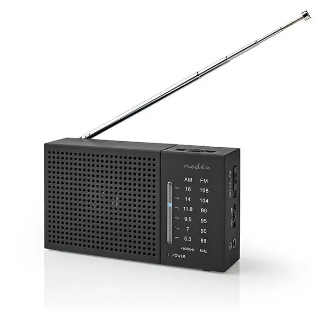Μini φορητό ραδιόφωνο FM / AM, σε μαύρο χρώμα.