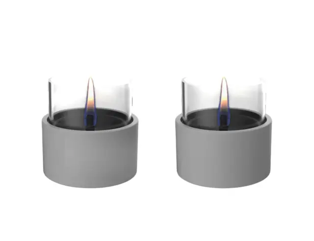 Σετ Duo Pack Επιτραπέζιες Εστίες Φωτιάς Breeze 10 Tenderflame με διάρκεια καύσης 4 - 5 ώρες, χωρητικότητα δεξαμενής 200ml και διαστάσεις 11x10.7cm - Grey - 2 τεμάχια TF-600057