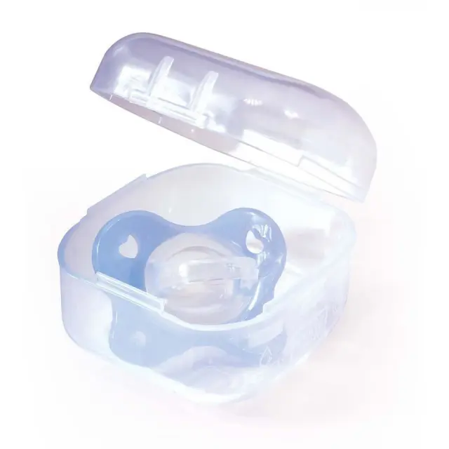 CHICCO Physio Dual Soft Πιπίλα Σιλικόνης με Θήκη Γαλάζιο για 0-2 μηνών 3