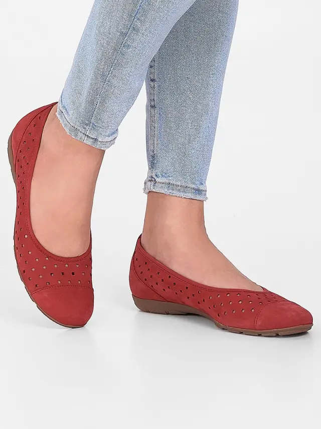 Gabor Μπαλαρίνες Γυναικείο δέρμα Nubuck Κόκκινο GAB/64169 15-RUBIN 2