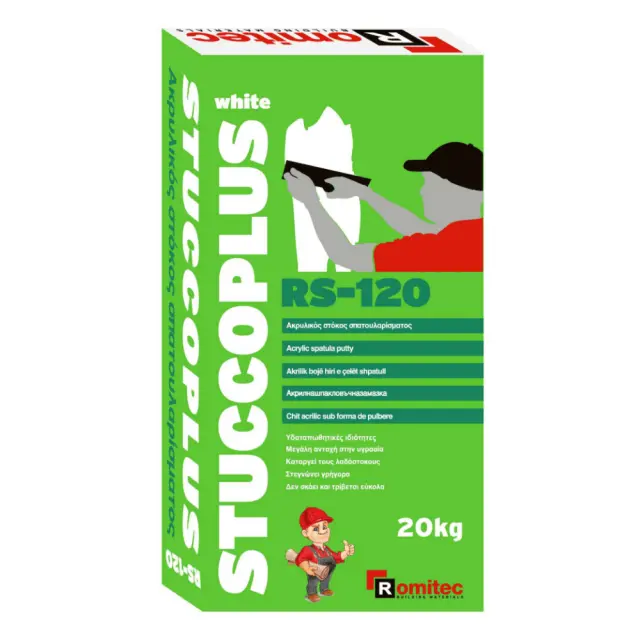 ROMITEC STUCCOPLUS RS-120 ΑΚΡΥΛΙΚΟΣ ΣΤΟΚΟΣ ΣΠΑΤΟΥΛΑΡΙΣΜΑΤΟΣ 2KG