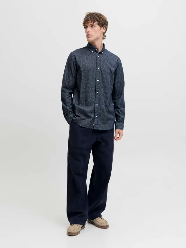 JPRBLUBARKLEY FLANNEL X-MAS L/S SHIRT CH Dark Navy 2