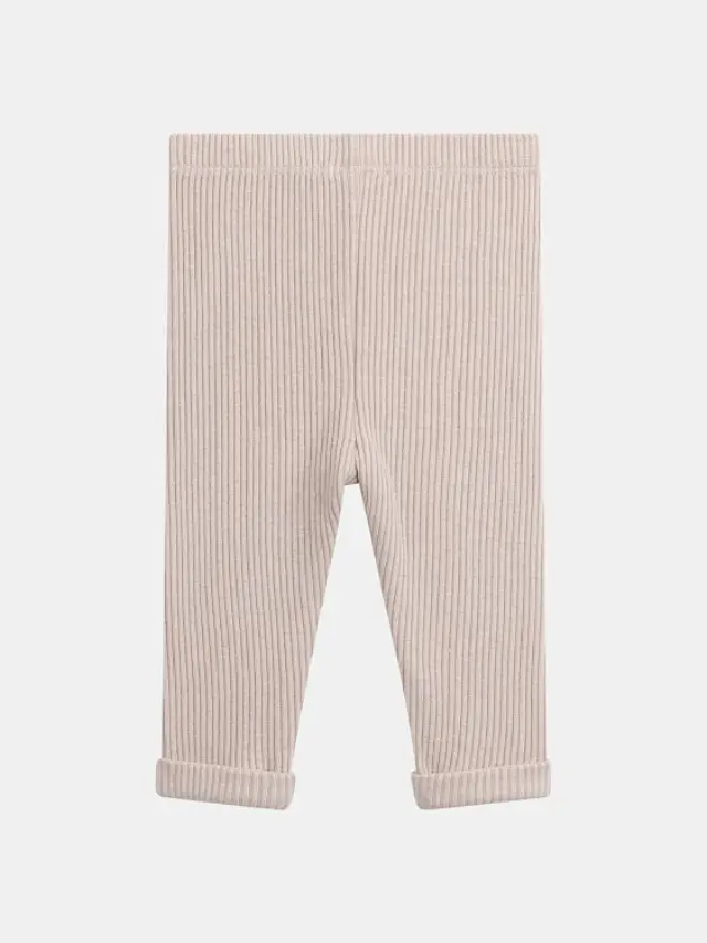 Βρεφικό Κολάν για Κορίτσια Ribbed Beige ΜΠΕΖ 3