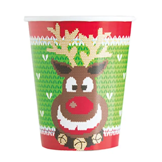 Ποτήρια Τάρανδος 266ml Ugly Sweater Christmas / 8 τμχ