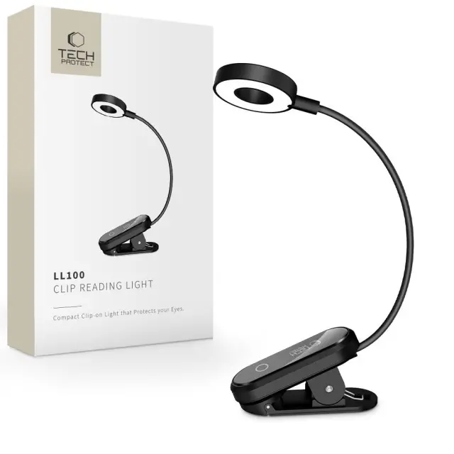 Tech-Protect® LL100 Φωτάκι Διαβάσματος με Κλιπ- Black