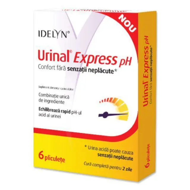 Urinal Express pH Συμπλήρωμα Διατροφής Ιδανικό για Επώδυνες Ουρολοιμώξεις 6 φακ