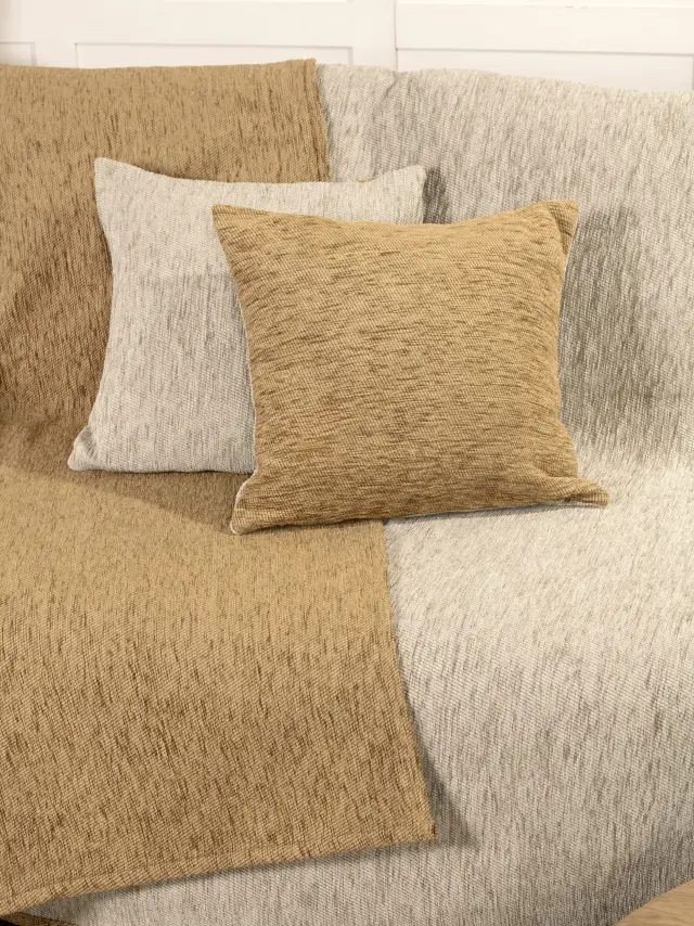 Ριχτάρι Διθέσιο 180x240 2 Οψεων Nima Caldo Beige-Gold 80% Chenille-20% Βαμβάκι 2