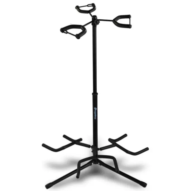 SUPRIMO GS3 guitar stand rack for 3 guitars black foldable steel freestanding up to 30 kg