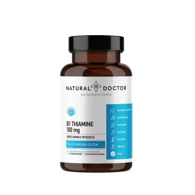 Natural Doctor B1 Thiamine 90 caps, Συμπλήρωμα Διατροφής για την Καλή Λειτουργία Νευρικού Συστήματος 90 κάψουλες