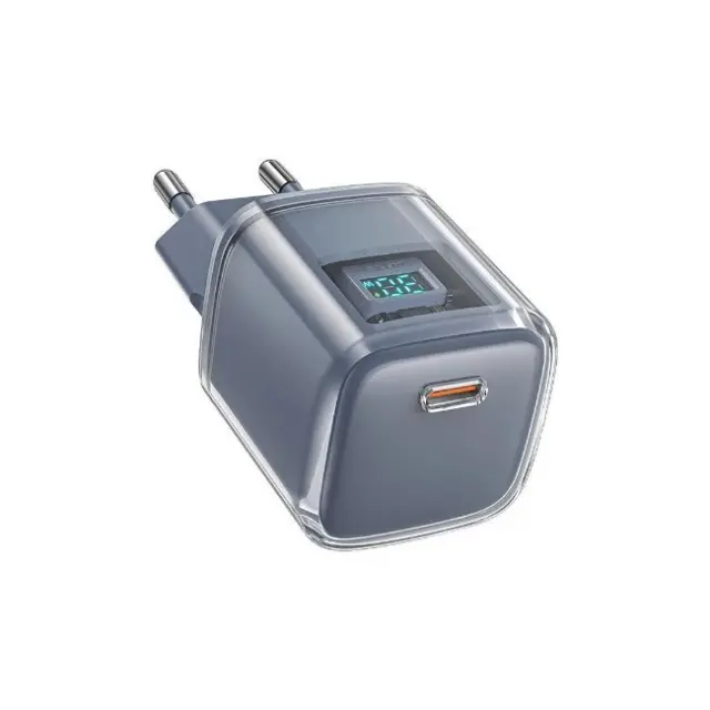 Acefast Φορτιστής A53 PD 30W GaN USB-C with Display Gray