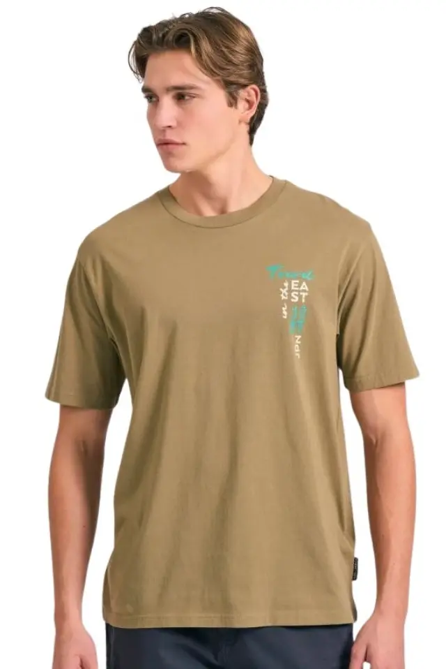 Funky Buddha ανδρικό t-shirt με graphic τύπωμα στην πλάτη FBM011-331-04-2