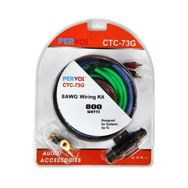 PERVOI Σετ Καλωδίων Ενισχυτή Αυτοκινήτου 800W CTC-73G - 8AWG Wiring Kit Car Cables 014397