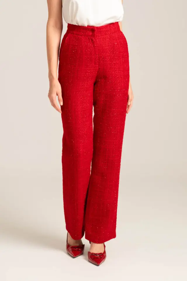 Ψηλόμεσο tweed παντελόνι σε ίσια γραμμή TALLA - S 2