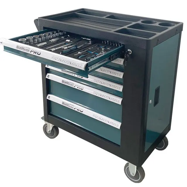 BORMANN Pro BWR7600SET - BORMANN Pro BWR7600SET Εργαλειοφορέας 6 Συρτάρια Πλαϊνό Ντουλάπι Και 120 Εργαλεία Cr-V (035794)
