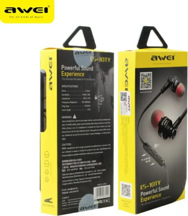 Awei ES10TY In-ear Handsfree με Βύσμα 3.5mm Μαύρο 2
