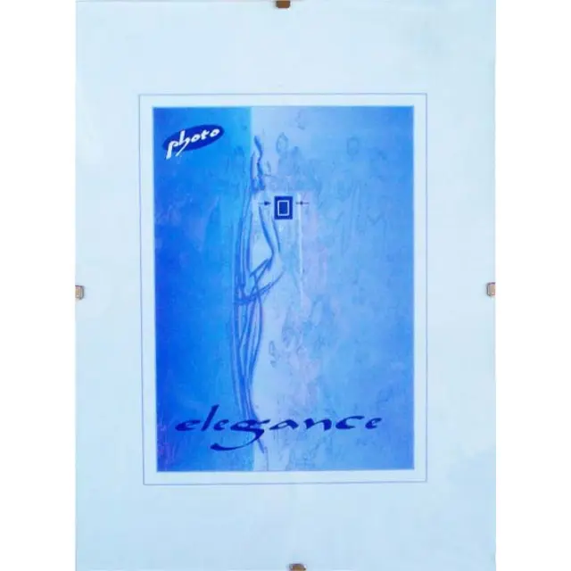 Κορνίζα Με Κλιπ Γυάλινη Γαλάζια 20x25cm