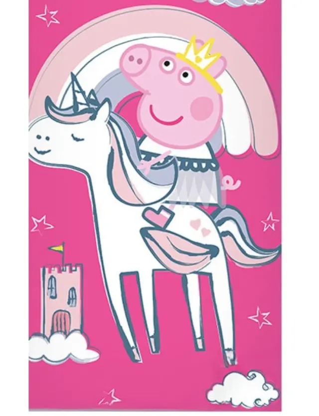 Peppa Pig Unicorn πετσέτα μπάνιου, πετσέτα θαλάσσης 70x140 cm 100% Βαμβάκι Ροζ 2