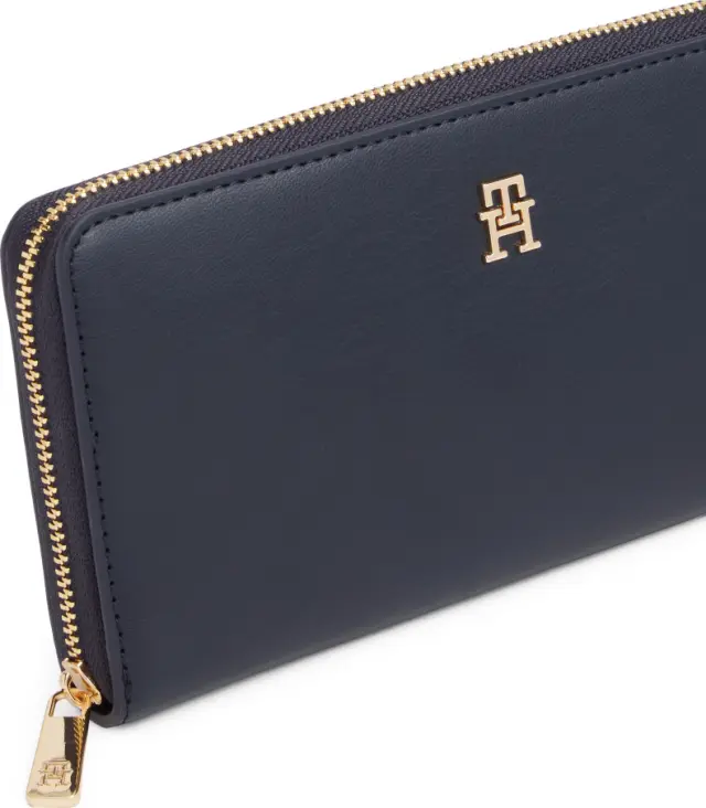 Tommy Hilfiger Γυναικείο Μεγάλο Πορτοφόλι TH Icon Large Zip-Around Σκούρο Μπλε 3