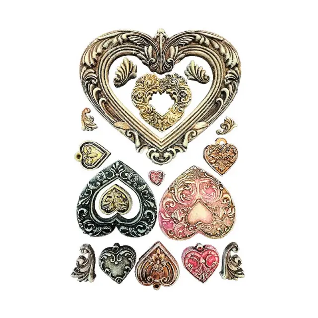 Καλούπι σιλικόνης A5, 15×21cm, Stamperia, Hearts 2
