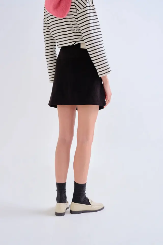 COMPANIA FANTASTICA CORDUROY MINI SKIRT(63C/11030 BLACK) - L 2