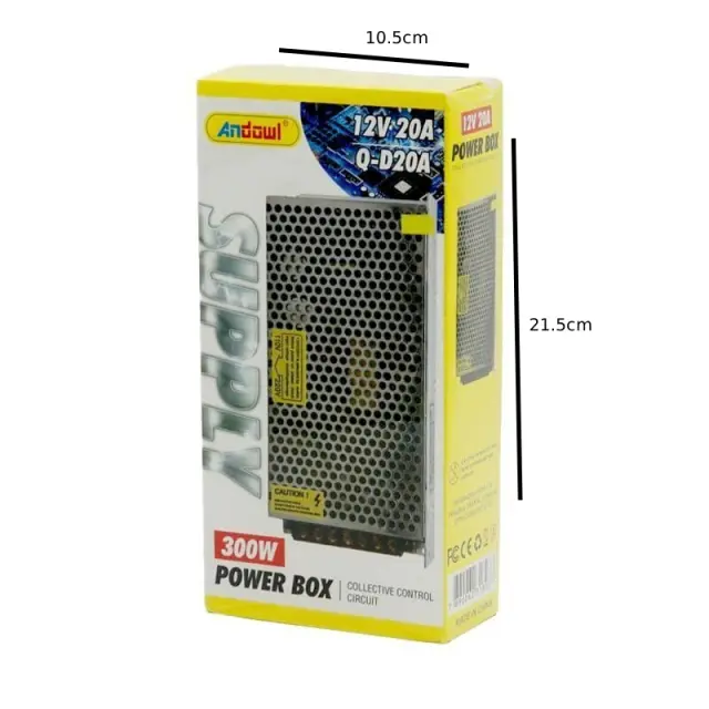 Andowl Τροφοδοτικό LED Ισχύος 300W με Τάση Εξόδου 12V Q-D20A - Power Box 0751227 2