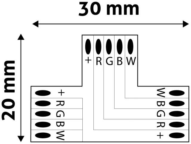 Avide LED Ταινία 12V RGB+W T Σύνδεσης 15.001.0285 2