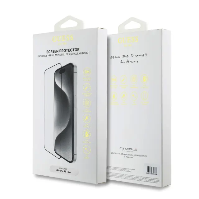 Guess Screen Protector 2.5D for iPhone 16 Pro Black 2