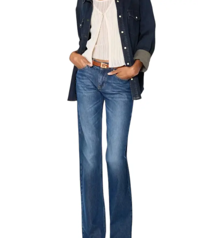Guess - Γυναικείο Τζιν Παντελόνι The B Jean W6BAJ7D2097-FRSK Μπλε 3