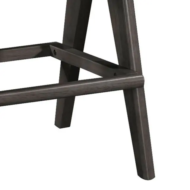 Σκαμπό bar Winslow pakoworld ξύλο rubberwood μαύρο-pvc rattan φυσικό-ύφασμα γκρι 44.5x46x98εκ | Συσκευασία 2 τμχ 3