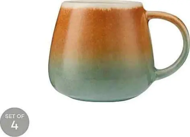 Maxwell & Williams Club Aurora Snug Κούπα Κεραμική 410ml - Καφέ/Πράσινο