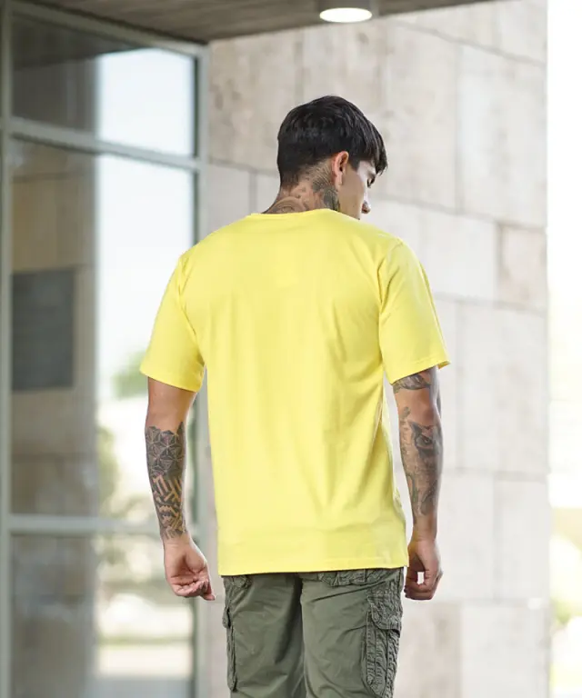 T-shirt Noshame® Loose Fit Κίτρινο με τύπωμα - QR152203 - S 2
