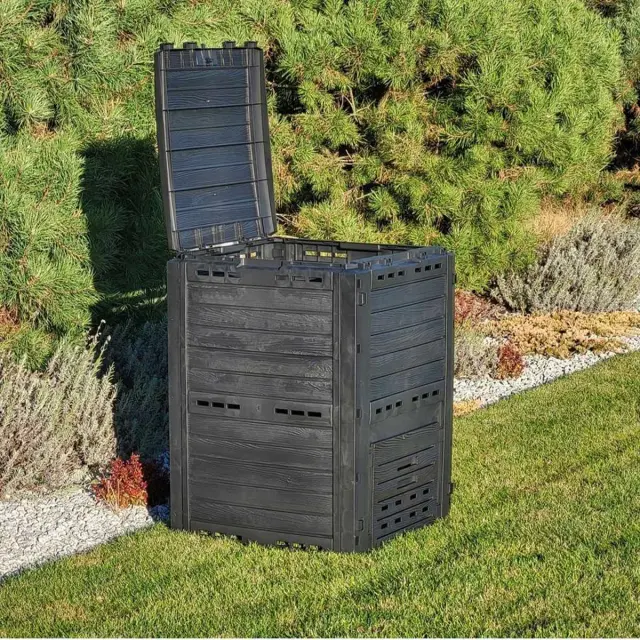 Prosperplast IKL280-S433 Κομποστοποιητής-Composter 280lt 60x60x100Ycm Ανθρακί με Όψη ξύλου / 103780 2