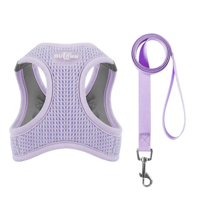 Μώβ Σαμάρι Κατοικίδιου με οδηγό - Λαιμός: 32-34cm / Στήθος: 44-48cm