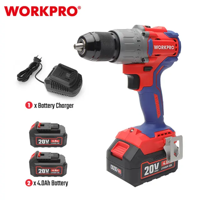WORKPRO ΕΠΑΝΑΦΟΡΤΙΖΟΜΕΝΟ ΔΡΑΠΑΝΟΚΑΤΣΑΒΙΔΟ 20V-Li BL 60Nm. (2×4,0AH) WP390008 (PROFI) 2