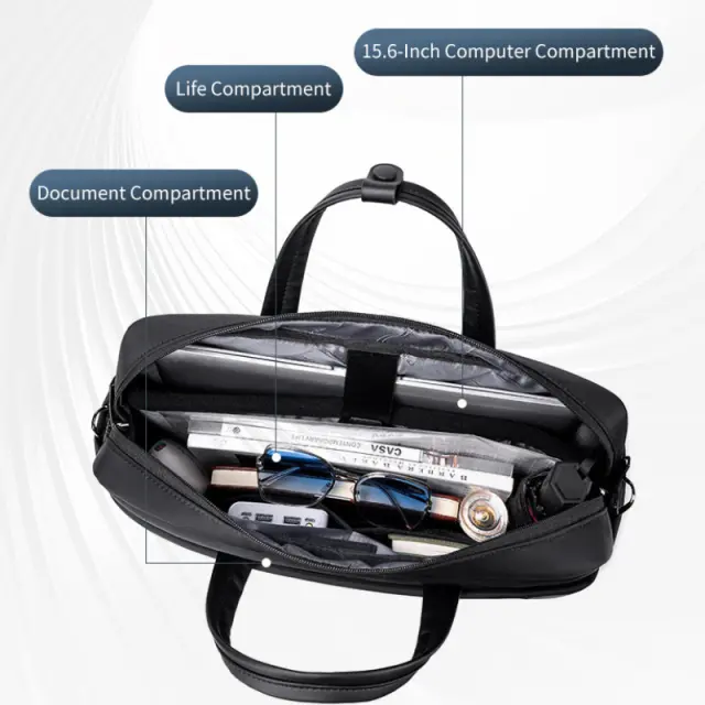 ARCTIC HUNTER τσάντα ώμου GWB00849 με θήκη laptop 15.6", 14L, μαύρη 2